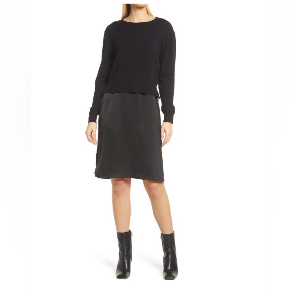 Sam Edelman Black Crewneck & Slipdress Sz 14
